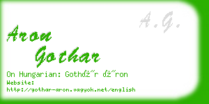 aron gothar business card